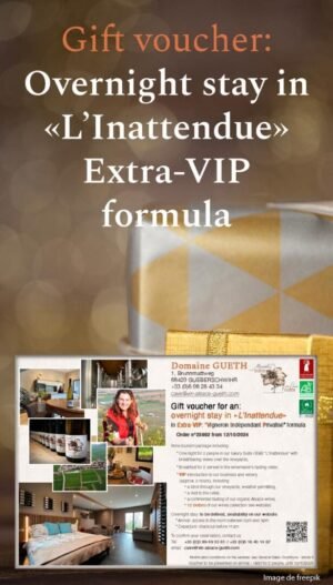 Gift voucher : Overnight stay in "L’Inattendue" for 2 people in Extra-VIP formula